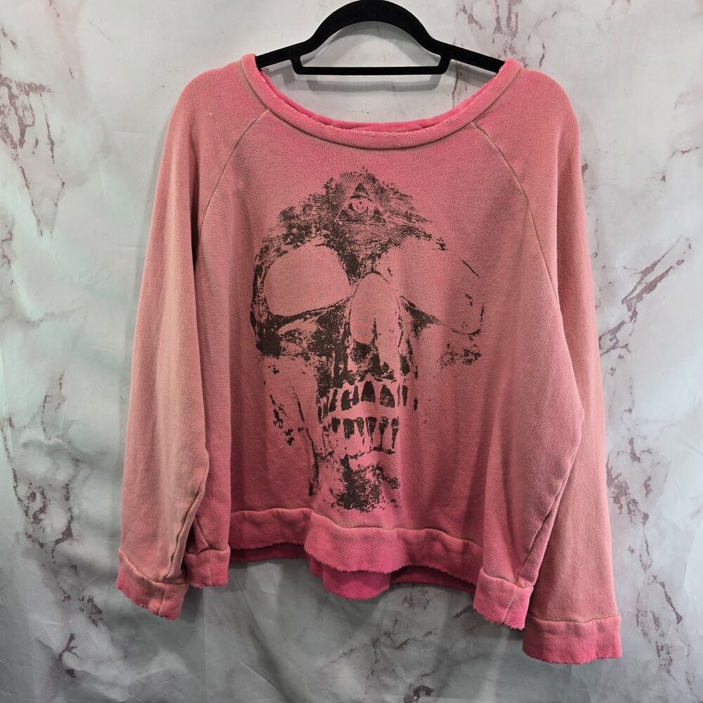 Magnolia Pearl Sweatshirt Womens Pink Skull Black Sabath Richi Rare HTF